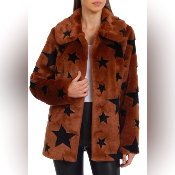 Avec Les Filles Star Faux Fur Coat